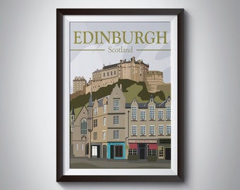 Edinburgh | Scotland | Travel Poster | Instant Download | Travel Art | Retro Travel | Vintage Look | Digital Print