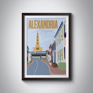 Alexandrie | Virginie | Affiche de voyage | Téléchargement instantané | Art de voyage | Voyage rétro | look vintage | Impression numérique