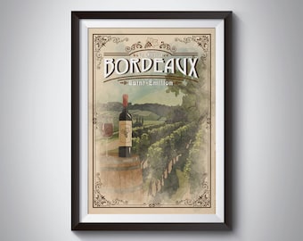 Bordeaux | Saint Émilion | Travel Poster | Instant Download | Travel Art | Retro Travel | Vintage Look | Digital Print