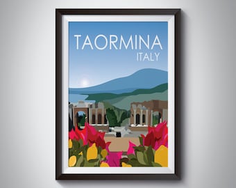 Taormina | Italy | Travel Poster | Instant Download