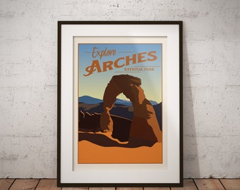 Arches | National Park Series | Instant Download | Travel Art | Retro Travel | Vintage Look | Digital Print