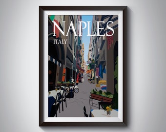 Naples | Italy | Travel Poster | Instant Download | Travel Art | Retro Travel | Vintage Look | Digital Print