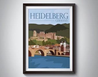 Heidelberg | Germany | Travel Poster | Instant Download | Travel Art | Retro Travel | Vintage Look | Digital Print