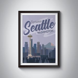 Seattle | Travel Poster | Instant Download | Travel Art | Retro Travel | Vintage Look | Digital Print