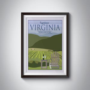 Virginia | Wine Country | Travel Poster | Instant Download | Travel Art | Retro Travel | Vintage Look | Digital Print