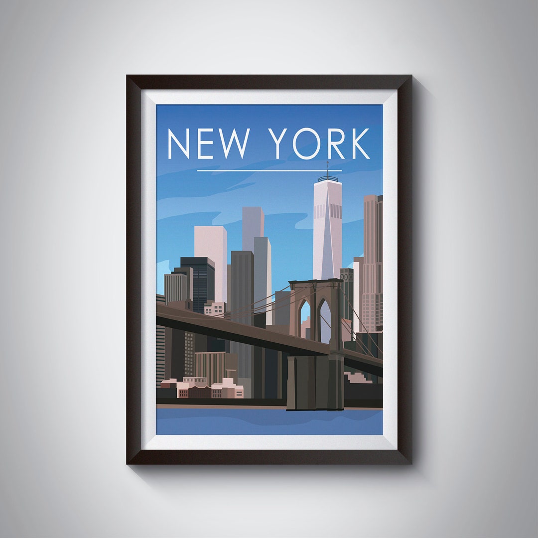 New York City | Travel Poster | Instant Download | Travel Art | Retro ...