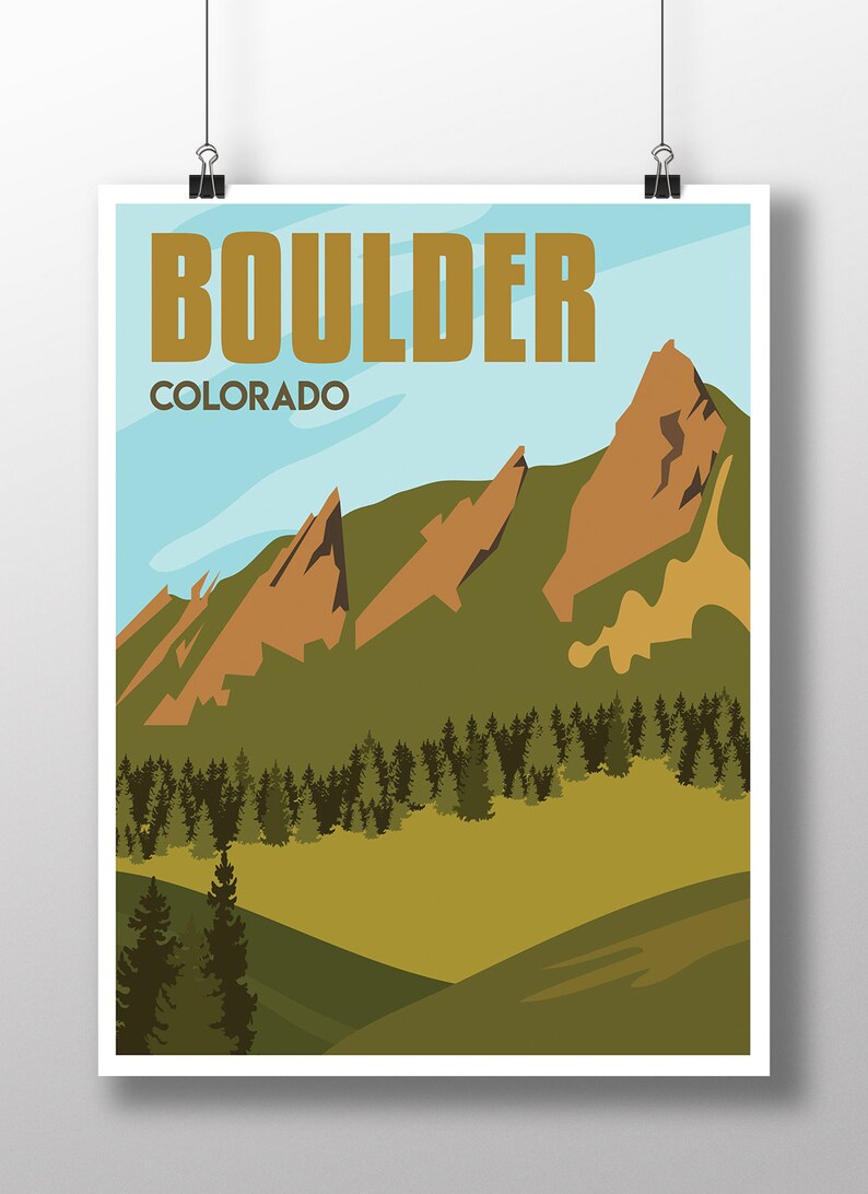 Boulder Colorado Travel Poster Instant Download Etsy España
