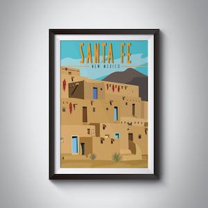 Santa Fe | New Mexico | Travel Poster | Instant Download