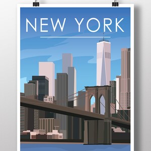 New York City | Travel Poster | Instant Download | Travel Art | Retro ...