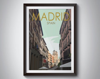 Madrid | Spain | Travel Poster | 2 Versions | Instant Download