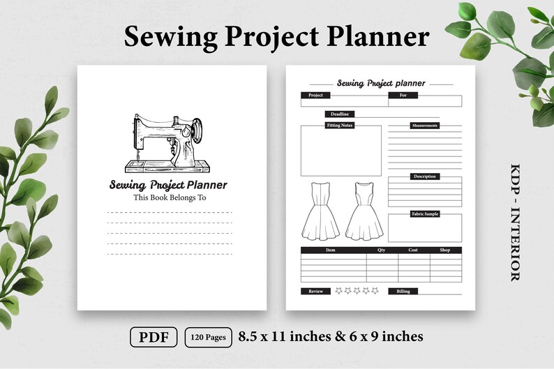 Sewing Log Book Printable Sewing Organizer Sewing Project Etsy