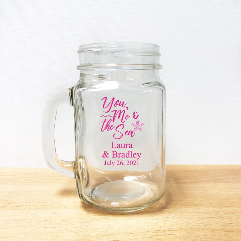 me /& the sea Personalized Mason Jar \u2022 Party Favor \u2022 EDPP7D \u2022 Mason Jar Favor 24 pcs \u2022 You