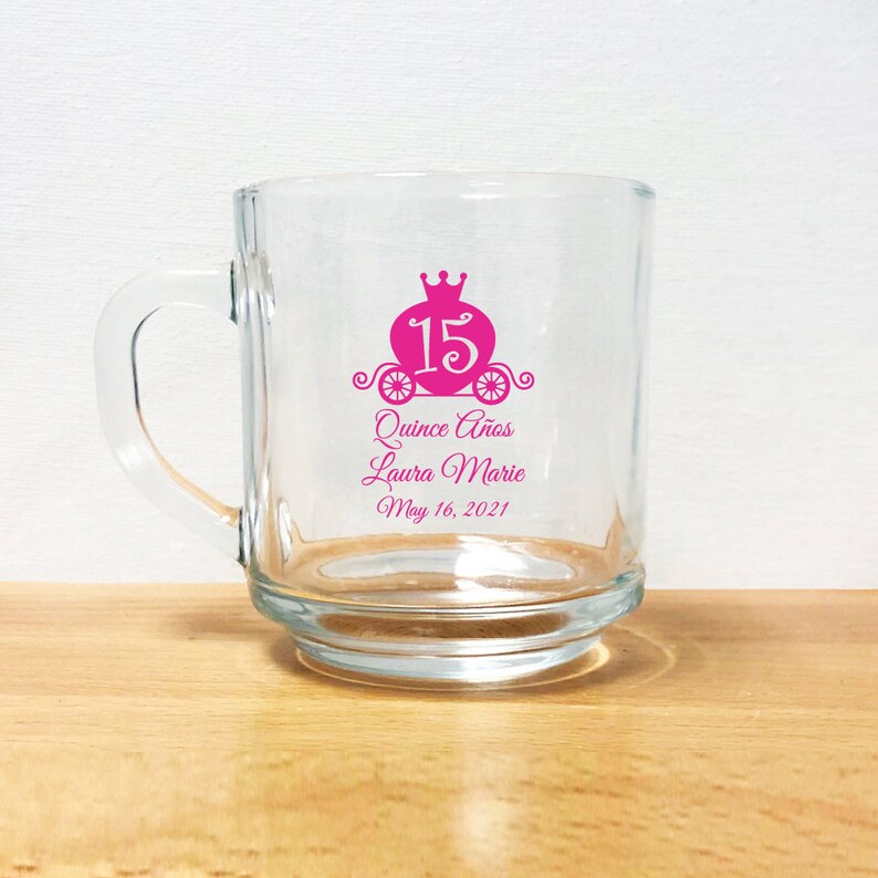 Customized \u2022 24 pcs Princess Coach Coffee Mugs with Handle \u2022 Baby Shower Favors \u2022 Birthday Favors \u2022 EDPP4-A