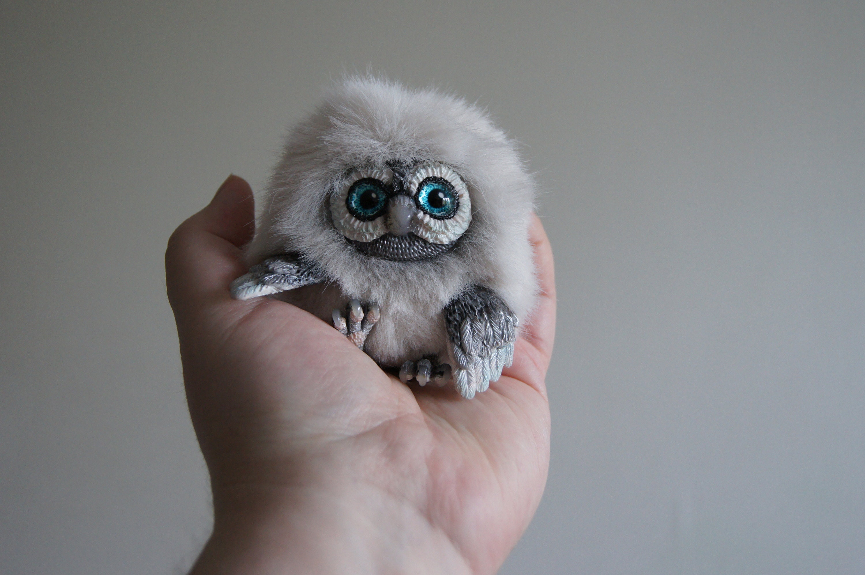 Fluffy owl art doll stuffed animal collectible toy Etsy