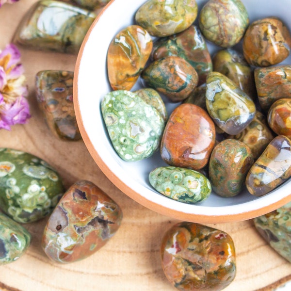 Rainforest Rhyolite Crystal Tumblestone