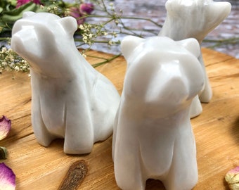 Polar Bear Ornament / White Onyx Bear / Onyx Crystal Polar Bear / Gemstone Bear / Marble Bear Ornament / Teddy Bear Gift / Crystal Animal