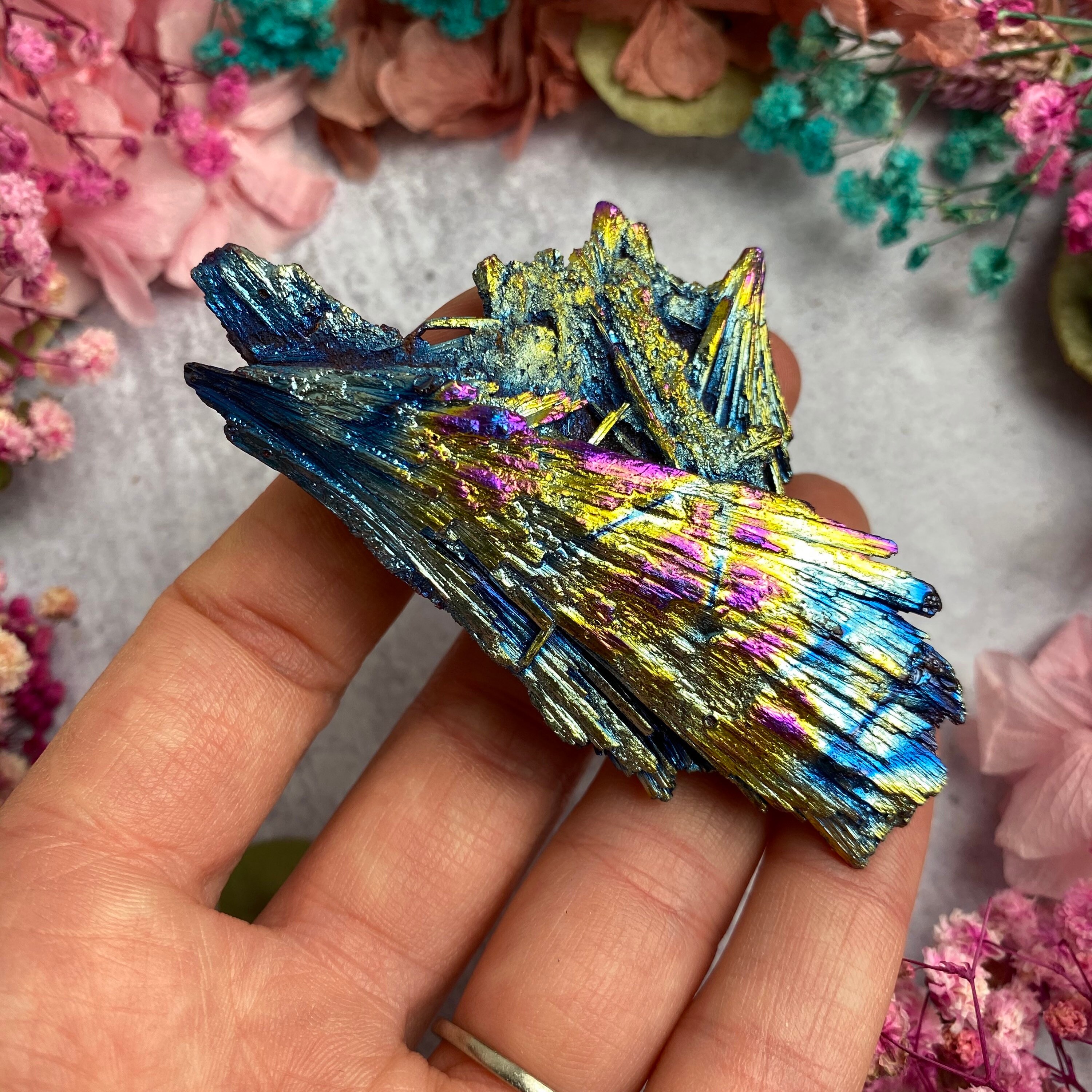 Peacock Kyanite Crystal / Rainbow Kyanite Specimen / Rainbow Etsy
