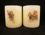 Decorated Candle, Vintage Candle, Xmas Candle, Christmas Candle, Decoupaged Candle, Victorian Candle, , Festive Candle,Xmas Decor