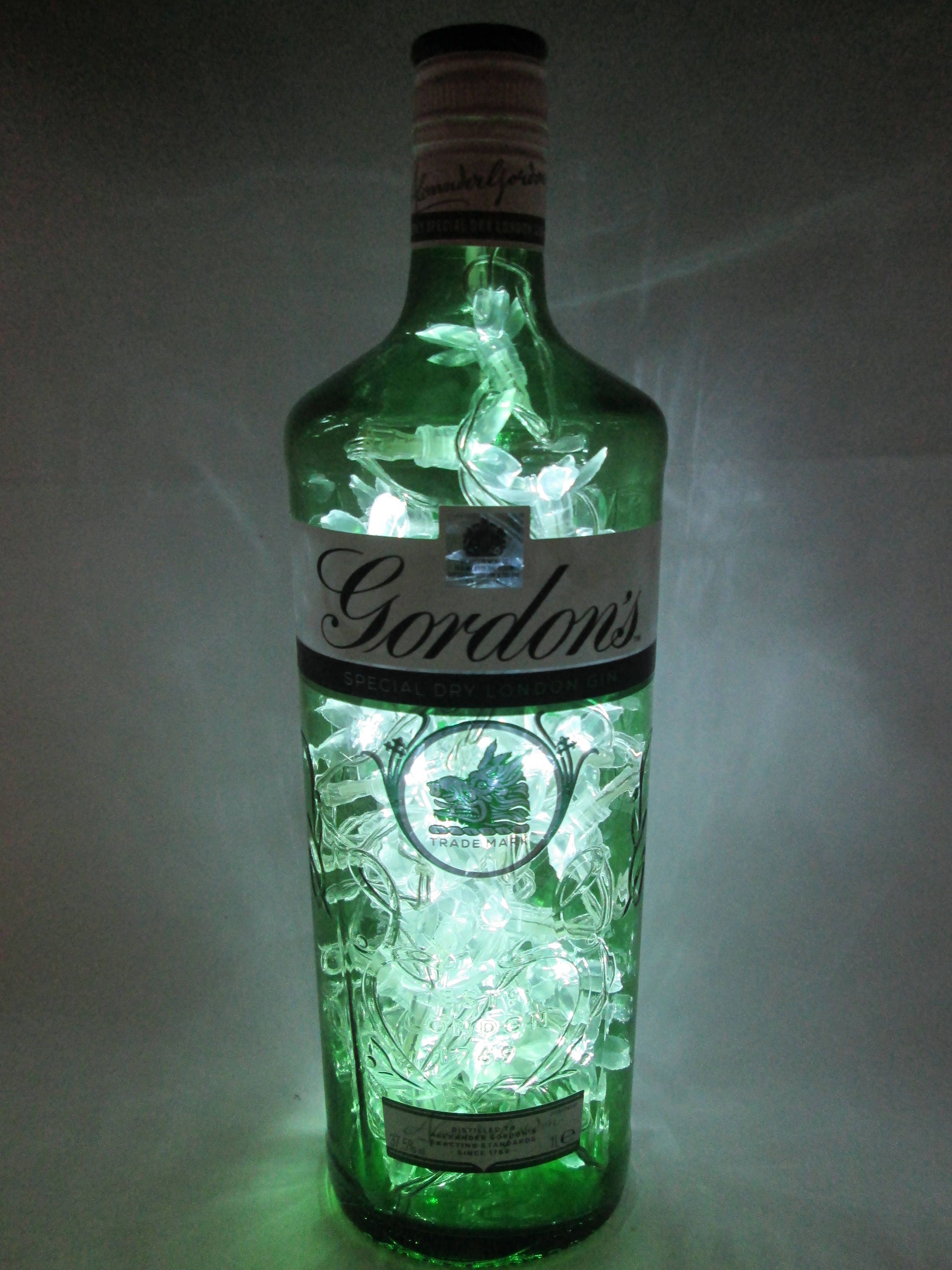 Gordons Gin Bottle Lamp Gin Bottle Lamp Gin Lover Gift Etsy UK