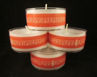 Music Note Candles, White Tealights, Large Tealights, Xmas Tea Lights, Music Candles, Festive Candles, Xmas Candles, Christmas Candles