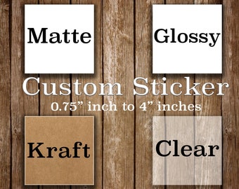 Custom Square Stickers - Custom Labels - Square Labels - Custom Clear Stickers - Custom Stickers - Logo Stickers - From 0.75" to 4"