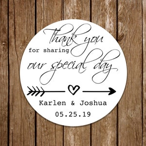 Thank You for Sharing Our Special Day Stickers | Wedding Stickers | Kraft Brown Wedding | Clear Stickers for Wedding | LGBT Friendly Etsy