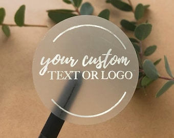 Silver Foil Clear Stickers | Wedding Favor Stickers | Silver Foil Custom Stickers | Custom Silver Foiled Clear Stickers