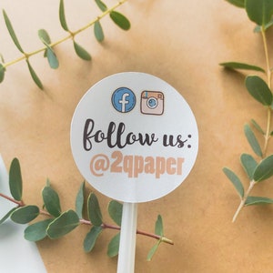 30 pcs Social Media Stickers | Follow Us on Facebook or Instagram Stickers | Social Media Labels | Follow Us Stickers