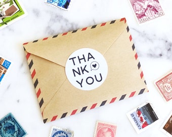 30 pcs Thank You Stickers 1.5 inches | Thank You Sticker | Party Favor Stickers | USA Made Sticker