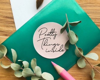 Pretty Things Inside Pastel Pink Stickers | Party Favor Stickers | Color Street Stickers | USA Made Sticker