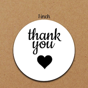 60 pcs Black Thank You Stickers | Simple Thank You Sticker | Cheap Thank You Sticker