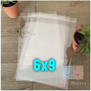 100 pcs 6x9 Clear Cellophane Resealable Bags