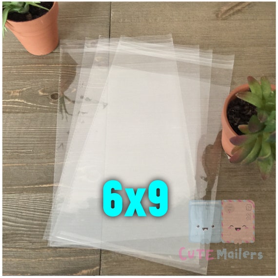 100 Pcs 6x9 Clear Cellophane Resealable Bags