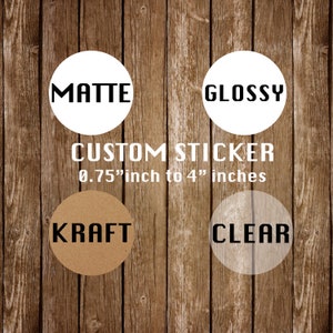 Pegatinas redondas personalizadas - Etiquetas personalizadas - Etiquetas redondas - Pegatinas transparentes personalizadas - Pegatinas personalizadas circulares - Pegatinas con logotipos - De 0.75" a 4"
