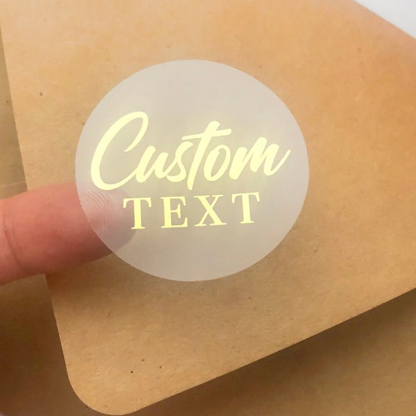 Custom Gold Foil Stickers Foiled Wedding Favor Stickers Custom Stickers for Business Logo or Text, Personalized Stickers, Rose Gold Foil