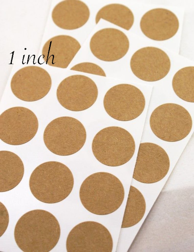 Custom Kraft Stickers 1 Inch 48 Pieces Brown Kraft 1 Inch Etsy