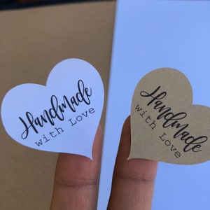Kraft fait à la main avec des autocollants d'amour | Sceau d'enveloppe Kraft | Fait à la main avec le joint d'enveloppe d'amour | Fait à la main avec des étiquettes d'amour