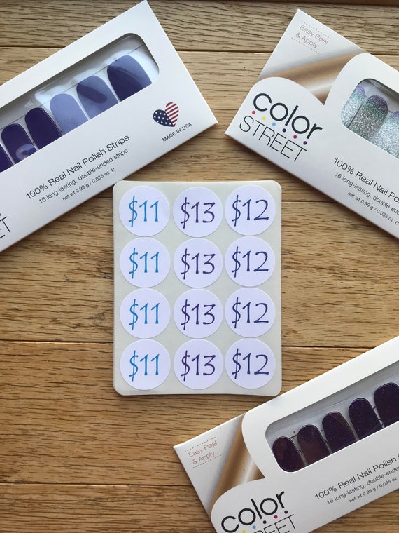 Color Street Pricing Stickers 1 Inch 120 Pcs Includes 14 Dollar Stickers 