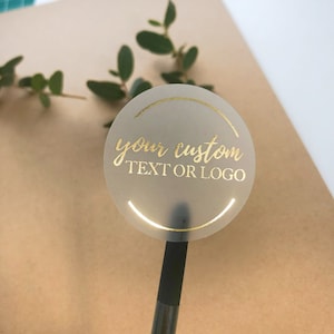 Custom Gold Foil Stickers | Wedding Favor Stickers | Gold Foil Custom Stickers | Custom Gold Foiled Clear Stickers