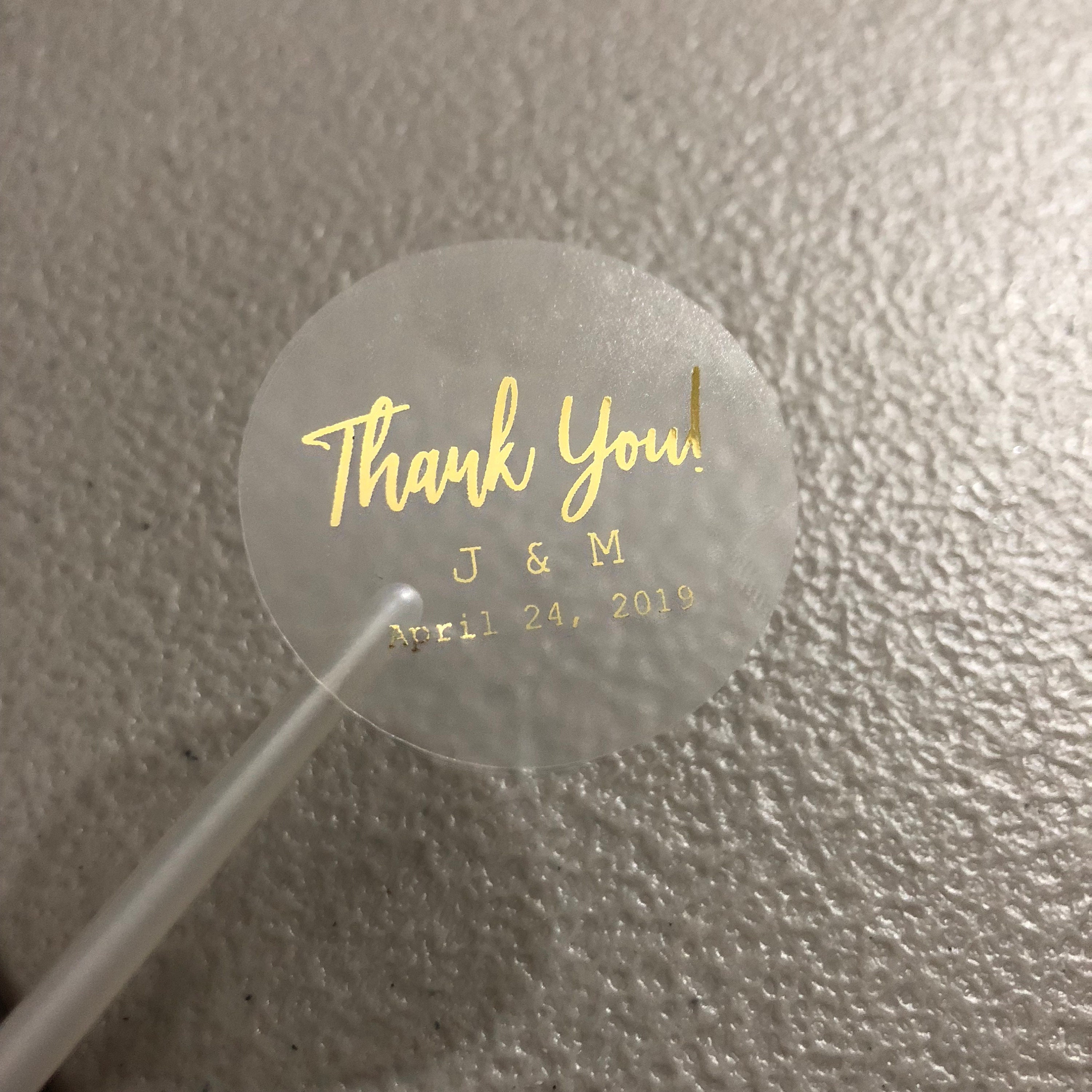Clear Gold Foil Wedding Thank You Stickers | Thank You Sticker ...