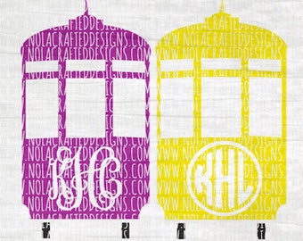 Street Car Monogram Frame Svg Cut File - Mardi Gras Svg Cut File - Mardi Gras Monogram Svg Cut File - New Orleans Svg Cut File - Mardi Gras