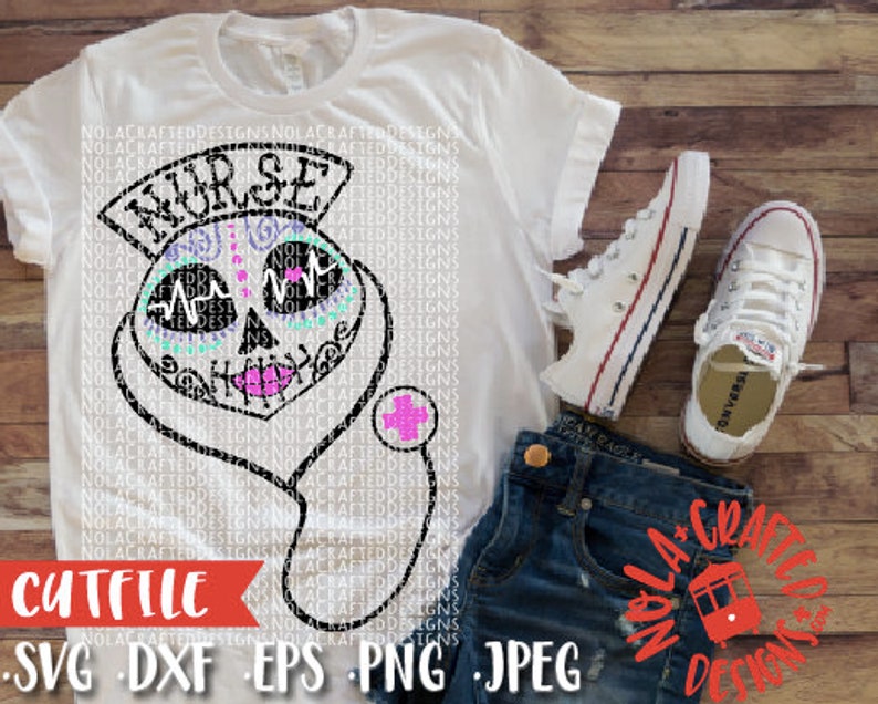 Download Halloween Nurse SVG Cut File Nurse Sugar Skull SVG Medical ...