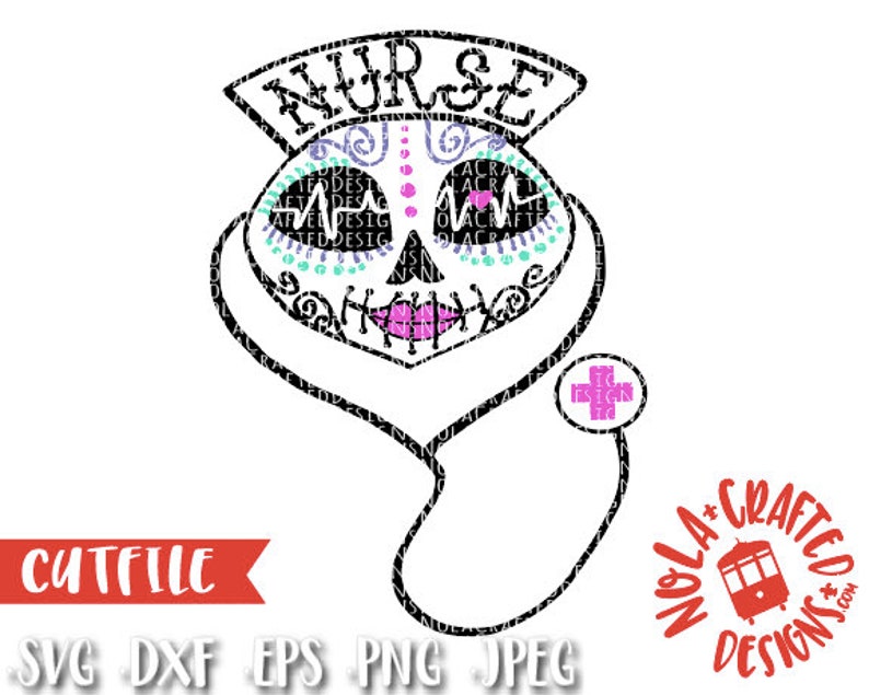 Download Halloween Nurse SVG Cut File Nurse Sugar Skull SVG Medical ...