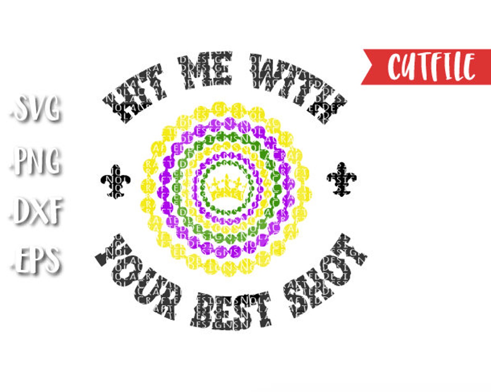 Mardi Gras Bead Target Svg Cut File Louisiana Svg Cut File Etsy