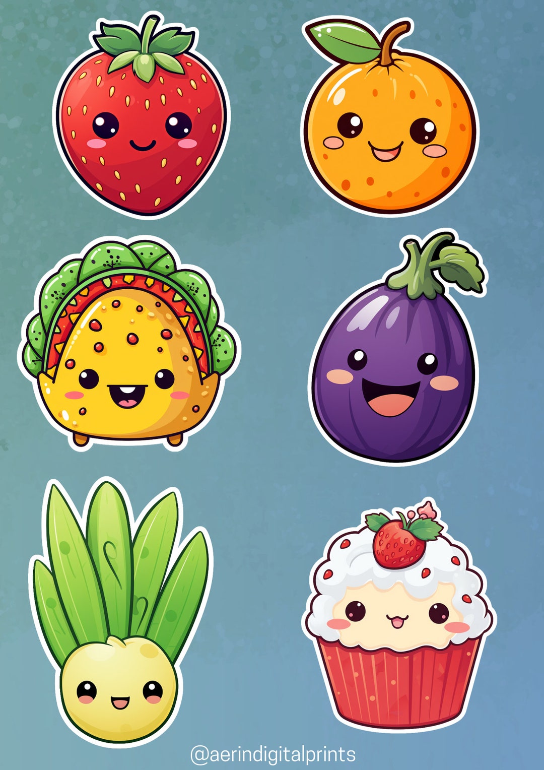 Cute Food PNG Stickers Sticker Png Bundle Printable Etsy