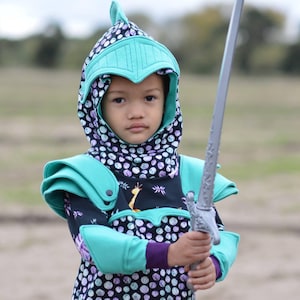 Ser Gawain Knight hoodie digital download pdf clothing top pattern by MotherGrimm, Knight hoodie top for children 2-14, Knight hoody