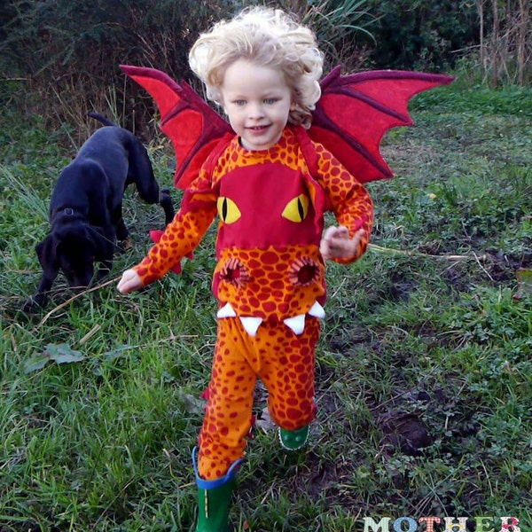 Dragon wings pattern, MotherGrimm PDF pattern & tutorial, children dress up play and fantasy, ages 3-15, Instant download, sewing