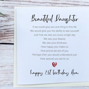 21st Birthday Card for Daughter - Personalised Birthday Card - Our Beautiful Daughter - Twenty First Card - Add personalised message - 0016