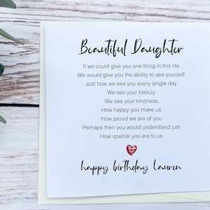 Birthday Card for Daughter - Personalised Birthday Card - Our Beautiful Daughter - Special daughter - Proud of you - Add message - 0022