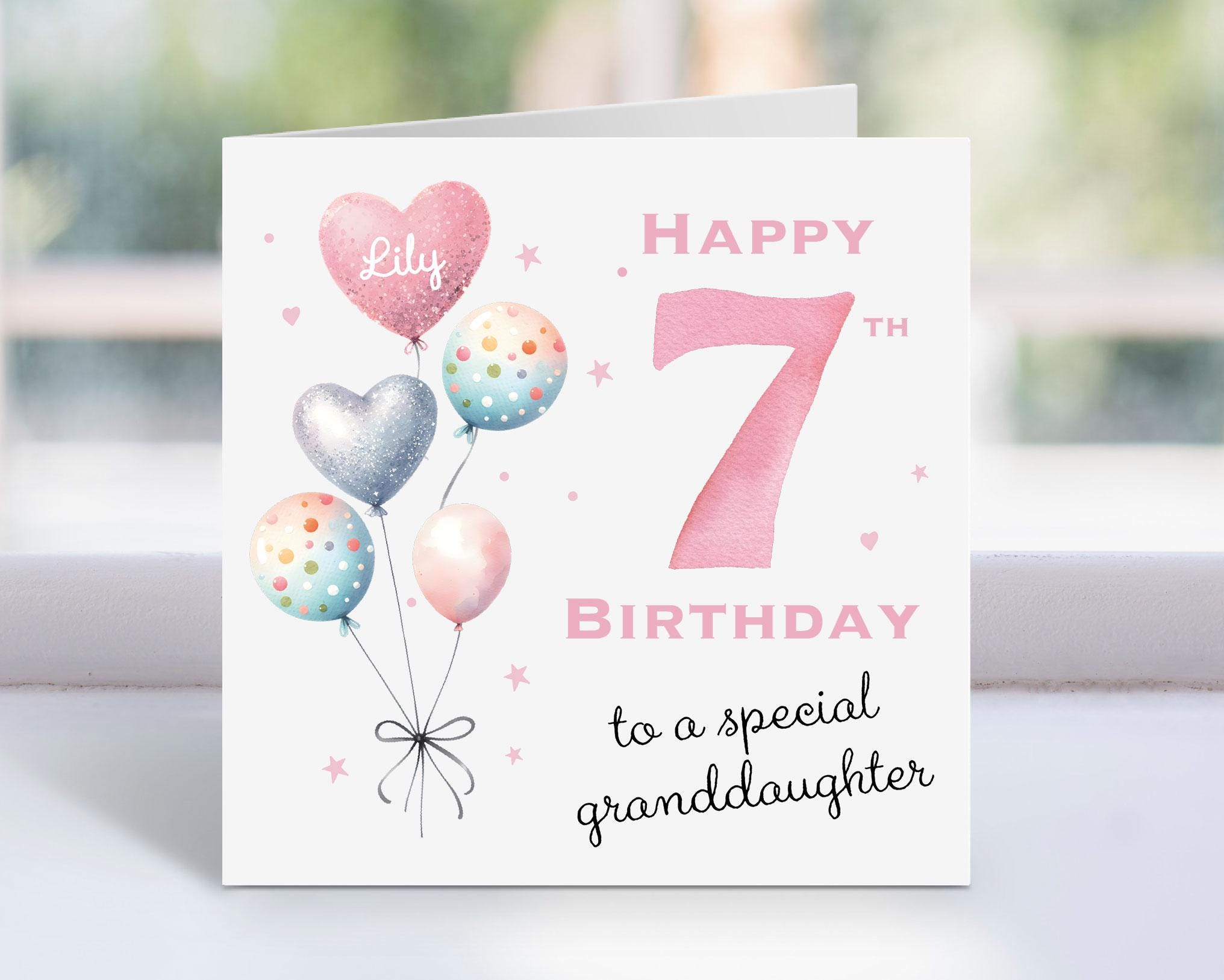 Granddaughter 7th Brthday Card - Etsy